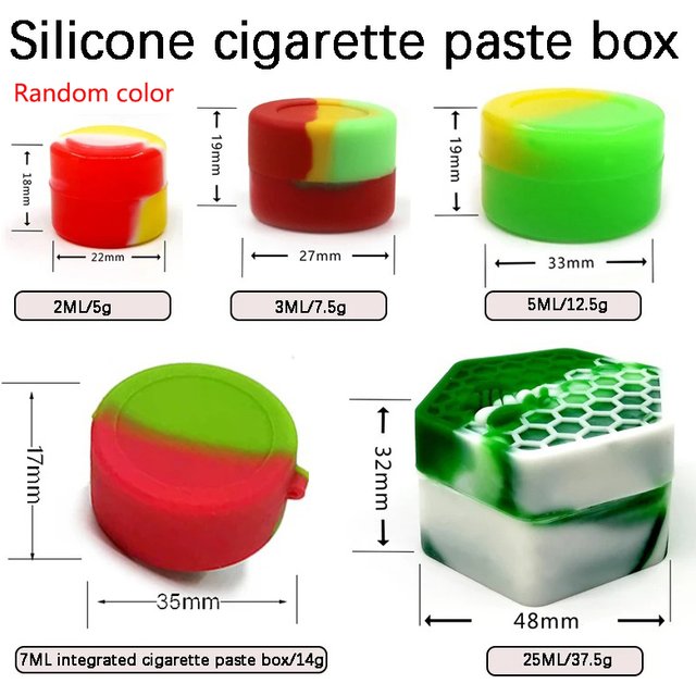 1PC Convenient Food Grade Silicone Cigarette Paste Box E-liquid Dispenser Can Also Be Used To Pack Pills Cosmetics Etc