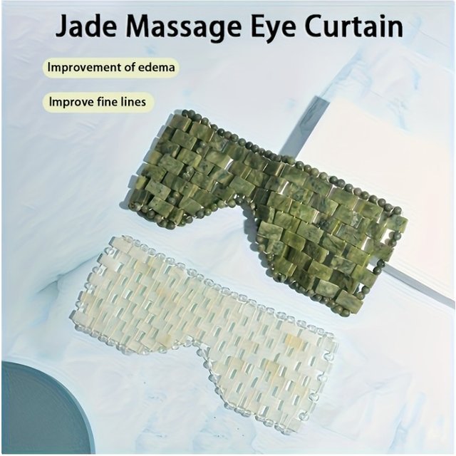 New Jade Facial Eye Mask Gouache Scraper Roller Massager Jade Stone Guasha Cold Therapy Anti Aging Jade Mask Beauty Tool