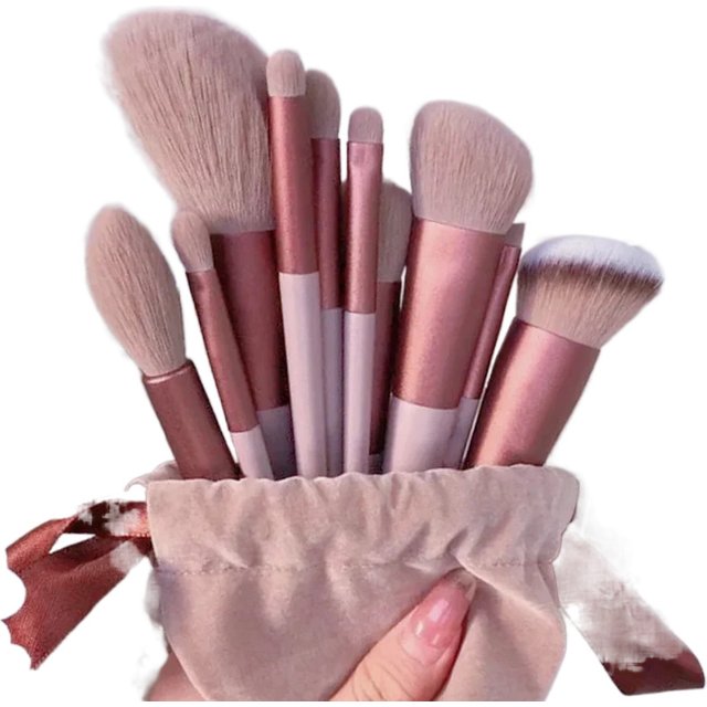 13-Piece Makeup Brush Set - Foundation, Concealer, Blush, Eyeshadow, Highlighter