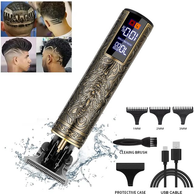 Vintage Cordless Hair Clipper USB Fast Charging Portable Trimmer Electric Shaver for Barber Professional Hair Cutting Machine