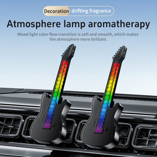 Car mounted air outlet aroma guitar fragrance perfume music LED atmosphere light decorative seat