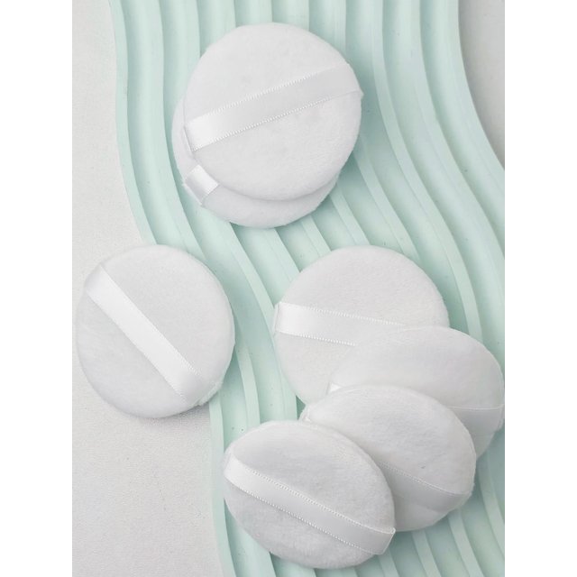 7PCS Portable and Practical High-grade White round Powder Puff for Base and Fixing Makeup