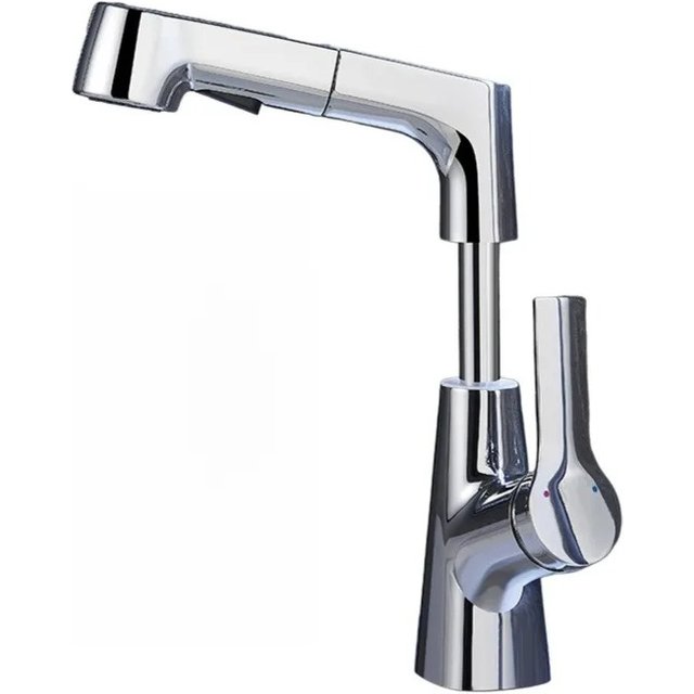 Pullout swivel basin hot and cold water hand washing faucet bathroom universal splashproof faucet