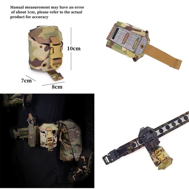 Pochette tactique multicolore pour grenades, sac utilitaire multifonctionnel tactique Molle EDC, favori de FOG, équipement tactique MOLLE