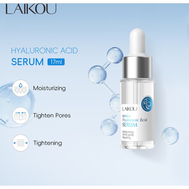 LAIKOU Hyaluronic Acid Serum Moisturizing Smoothing Face Essence Skin Care Shrink Pore Cream For Dry Facial Skin