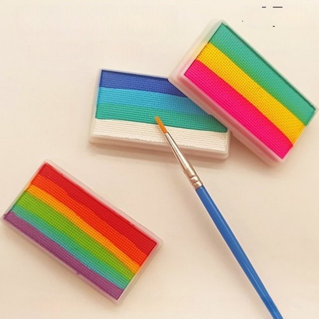Cross border children's painting pigments, face colors, stage makeup rainbow strips, water-based face wash pigments, water-