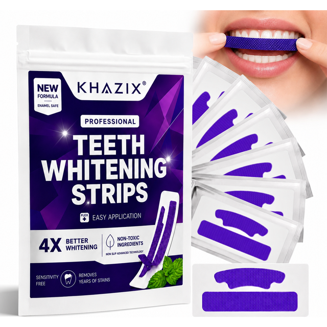 Purple Teeth Whitening Strips 3/7 Pcs, Gentle Enamel Safe Dental Whitening Kit for Stain Care and Bright Smile.
