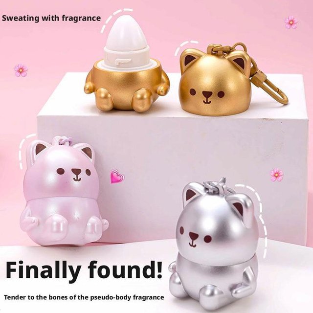 Cute Bear Shape Solid Perfume Girl Women's Solid Balm Ointment All-Over Use Portable Stick For On-the-Go Convenience Fragrance