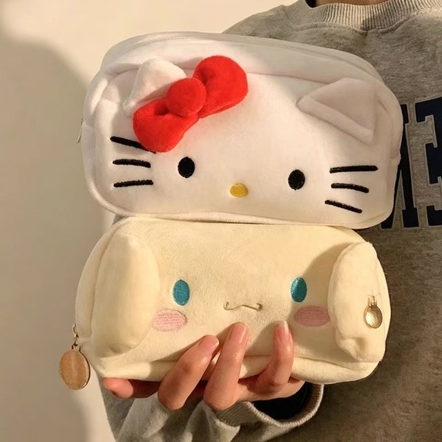 Hello Kitty Storage Bag Cartoon Pencil Case Stationery Supplies Large Capacity Storage Bag Kawaii Makeup Bag A Birthday Gift For