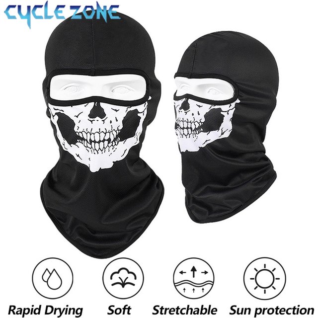 Motorcycle Balaclava Face Mask Bike Full Face Skull Mask Men Hat Ski Cap Anti-UV Windproof Head Neck Warmer Bicycle Helmet Liner
