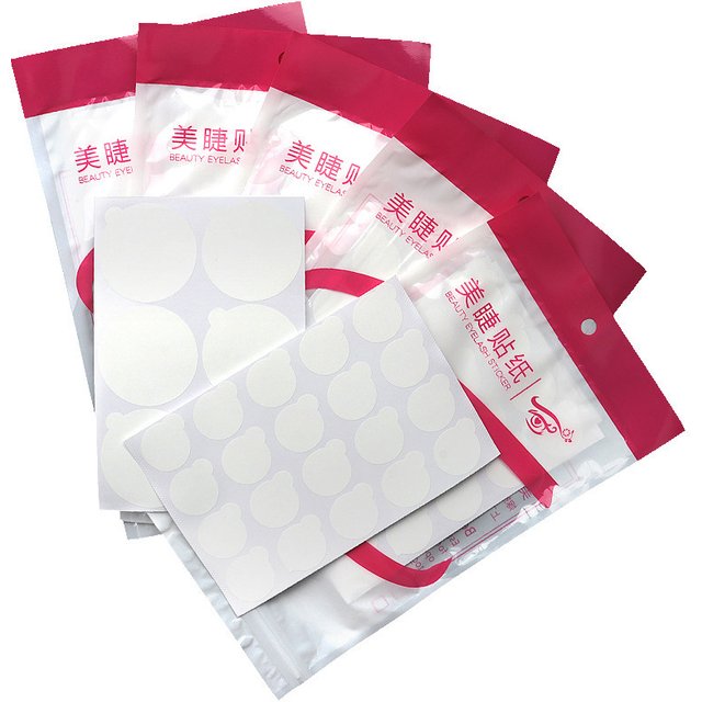 1 Pack Eyelash Extension Glue Stickers Lash Lifting Adhesive Pads Grafting False Eyelashes Glue Patch Two Size Makeup Tool