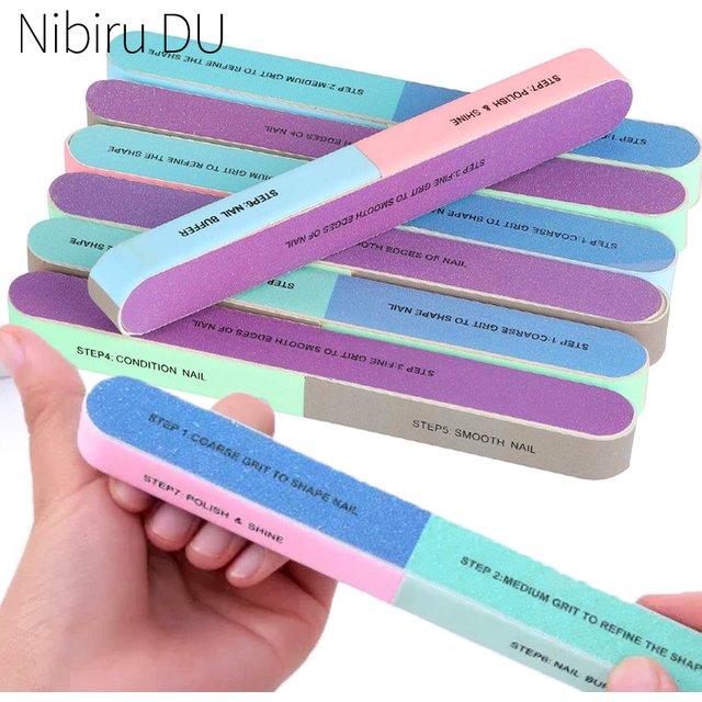 10/3Pcs Nail Buffer Block 7 Way Nail Files Professional Nail Care Tools Colorful Buffing Block Polisher Manicure Sanding Tool