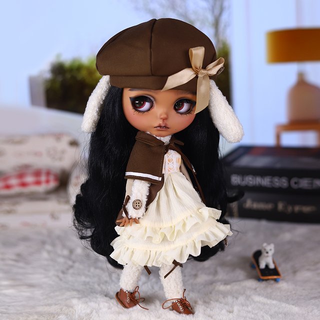 ICY DBS 30cm Blyth Doll Smokey Eyes Glossy Lips Hot Girls Hand-Painted Makeup Tan Skin Matte Face 19 Joints Doll Festival Gifts