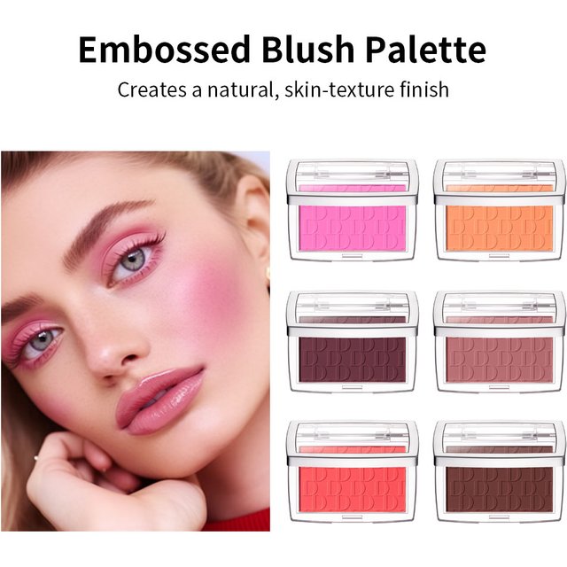 Palette de fards à joues en relief, fard à joues rose pour le visage, poudre de Blush en Relief 3D,