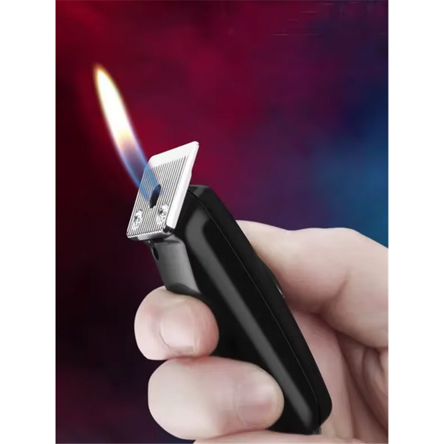 Portable Hair Clipper Shape Butane Gas Lighter Open Flame Mini Cigarette Lighter Gadgets for men Smoking Accessories