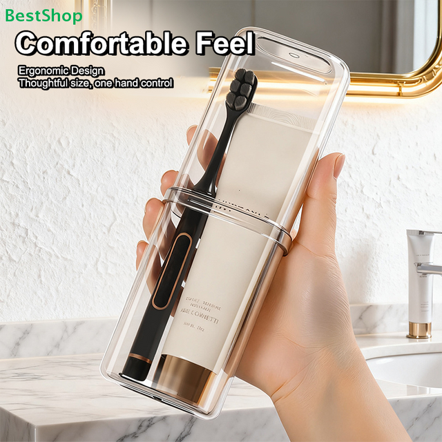 ♥Portable Transparent Toothbrush Travel Case - Dustproof Storage for Toothbrushes & Small Toiletries