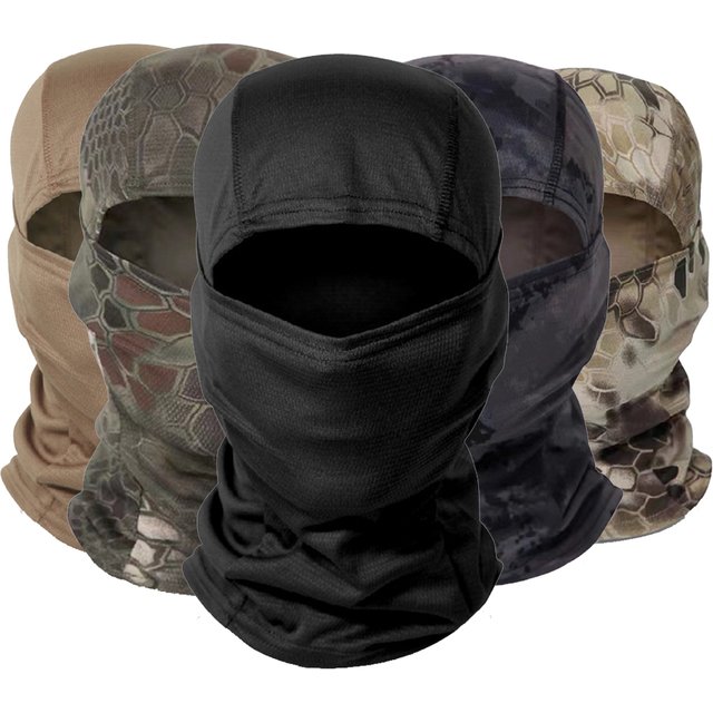 Tactical Camouflage Balaclava Hat Motorcycle Face Mask Lycra Moto Biker Wind Cap Mask Stopper Windproof Bicycle Cycling Headgear