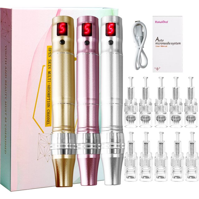 Professional Wireless Microneedling Electric Derma Pen High Frequency Facial Beauty Microneedling Derma Pen Mute Rechargeable
