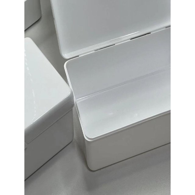 Ins White Storage Box Plastics Dustproof Photo Collect Box Flip Cover Organizer Box Jewelry Lipstick