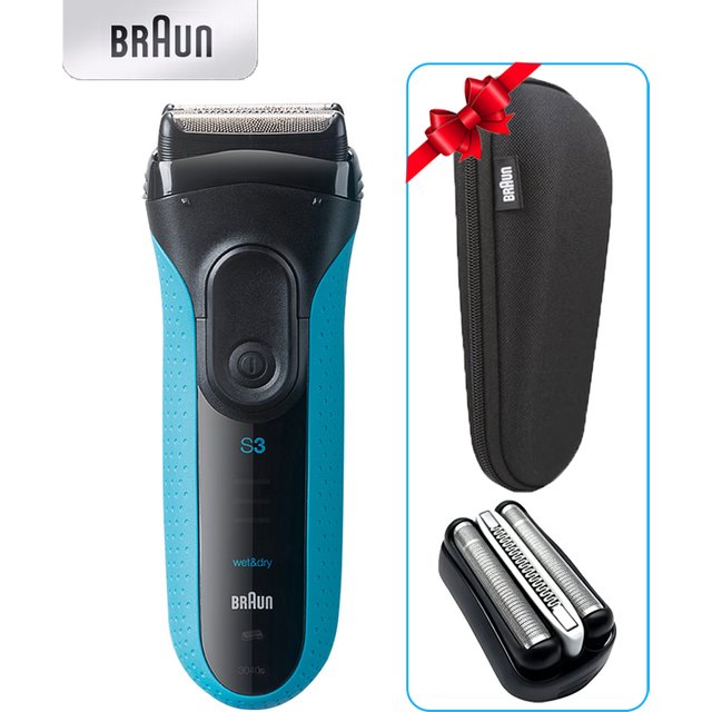 Braun Electric Shaver S3 3040S Men's Reciprocating Razor 3 Floating Head Rechargeable Electric Quick Charge Wet and Dry Shaving