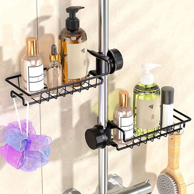 No Drill Adhesive/Insertion Soap Dish & Razor Holder Compatible for Shower Caddy System -Heavy-Duty Stainless Shower Shampoo Bar