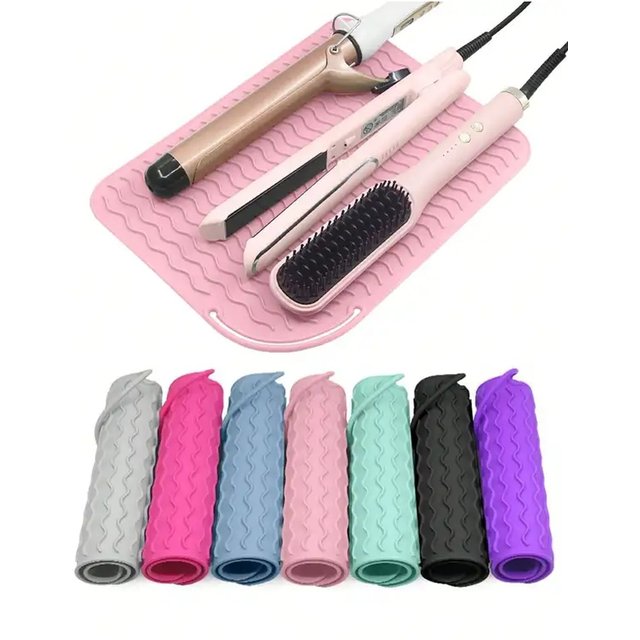 New Plus Size Silicone Heat Resistant Mat Portable Travel Hot Tools Pad Cover for Curling Iron, Flat Iron Hair Straightener