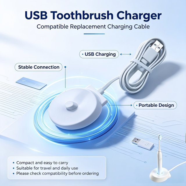 For Braun Oral B Portable Travel, More Safety Compatible with Most Oral B Toothbrush 1pc Electric Toothbrush Replacement Charger