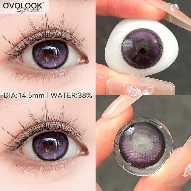 OVOLOOK-2pcs Colored Rainbow Contact Lenses for Eyes Belleza Color Pupils Eye Color Lenses Myopia Lenses Makeup Gradient Lenses