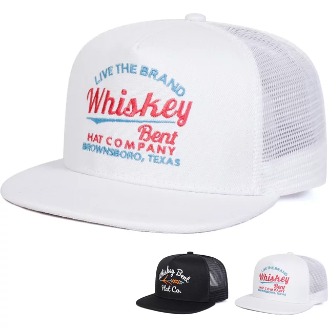 Unisex WHISKEY BENT Letter Embroidery Hip-hop Net Hats Spring Summer Outdoor Adjustable Casual Baseball Caps Sunscreen Hat Cap