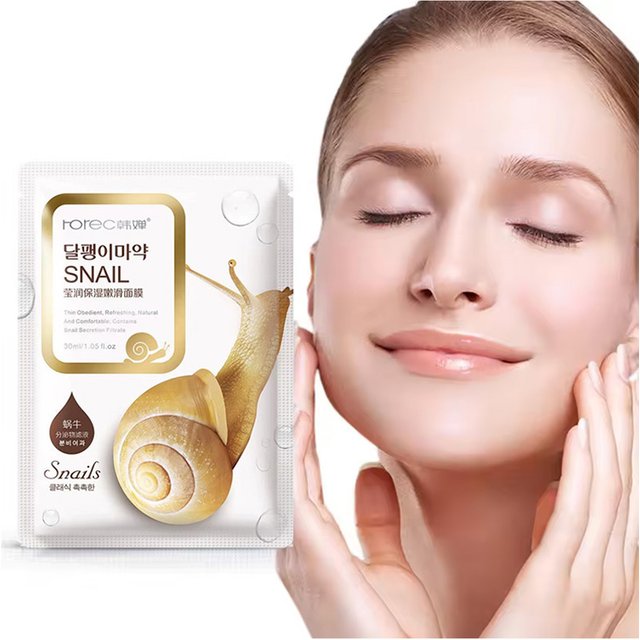 10pcs Snail Moisturizing Face Mask Replenishment Oil Control Tender Face Sheet Masks Facial Mask Skin Care Korean Cosmetics