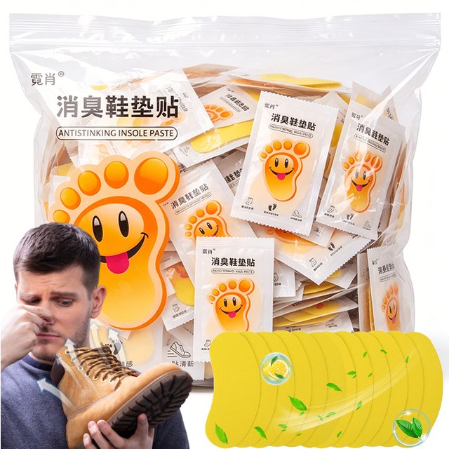 Lemon/Tea/Peach Flavor Foot Soothing Insole Stickers Shoes Odor Remover Deodorant Patch Antibacterial Antiperspirant Foot Cares
