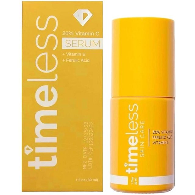 Timeless Vitamin C Acid Serum Collagen Brightens Skin Tone Improves Dullness Lightweight Facial Essence For All Skin Types