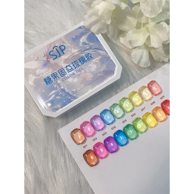 1pc Candy glass 9-grid solid nail polish gel patting gel new transparent silky thick nail art creation decoration DIY summer