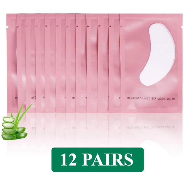 12Pairs Lash Extension Eye Stickers Hydrogel Patches Grafting Eyelashe Under Eye Pads Eyelashes Extension Lashes Tools Makeup