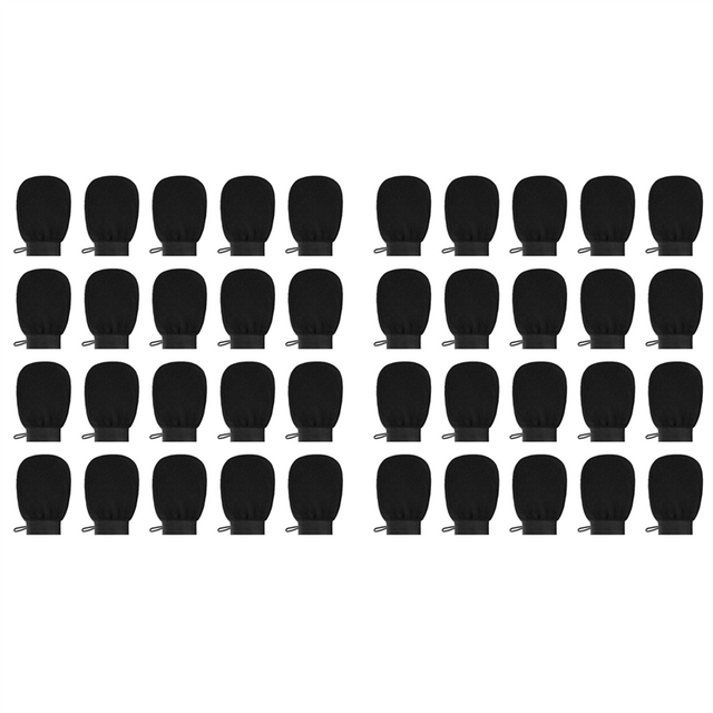 HLZS-40 Pcs Exfoliating Glove Bulk Exfoliator Mitt Body Scrubber 150D Viscose Fiber Deep Skin Korean Scrub Mitt For Bath