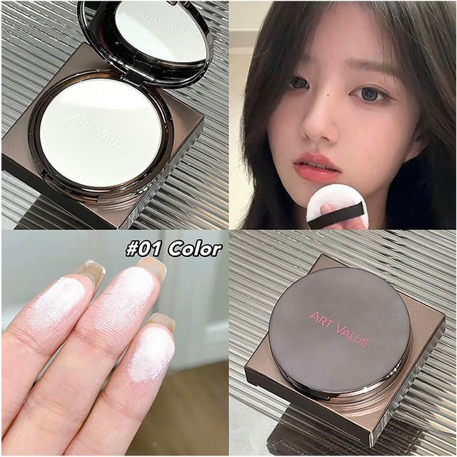 ART VALUE Matte Face Setting Powder Oil-Control Waterproof Mineral Natural Finish Concealer Cosmetics Compact Pressed Powder