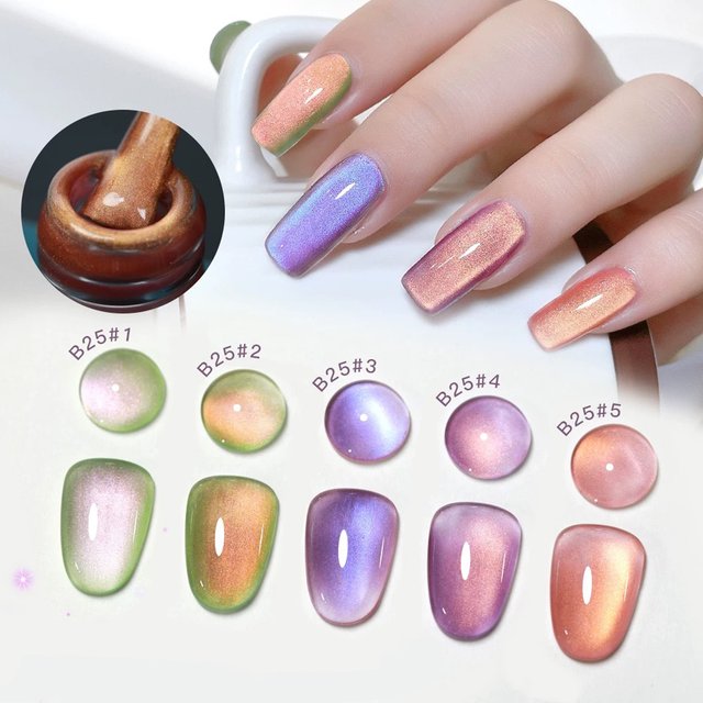 MIANEL 12ML Summer Nails Sushi Cat Eye Gel Nail Polish Green Fruit Cat Eye Nail Polish Hot Style Crystal Whitening Pink Nails