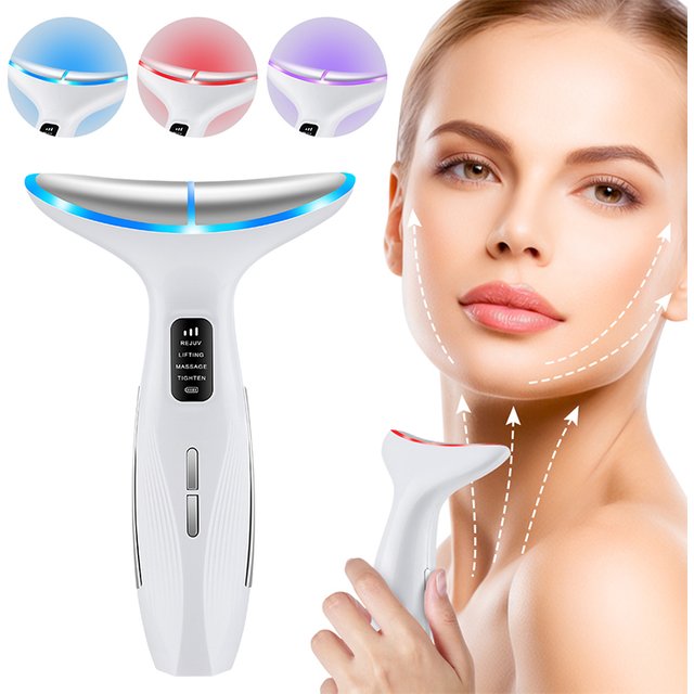 Neck Face Lifting Massager Hot Cold Neck Beauty Device Anti Wrinkle Skin Tightening Massager Remove Double Chin Facial Massager