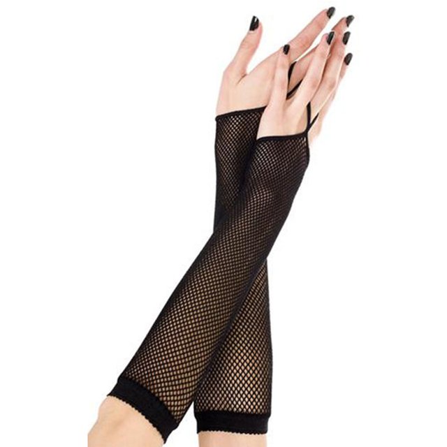 Black New Women Long Fishnet Gloves Summer Mesh Hollow Sunscreen Gloves Girl Gothic Punk Rock Driving Non-Slip Arm Sleeve