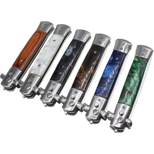 1Pcs Automatic Stainless Steel Combs Foldable Knife Brushes Hair Trimmer Comb Brush Accessories Butterfly Mens Pocket Knife Comb