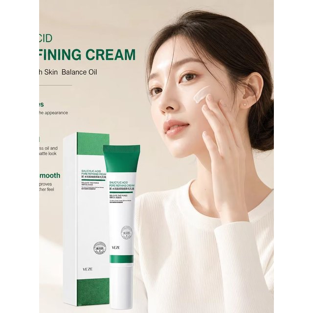 Salicylic Acid Pore Refining Cream Tea Tree Niacinamide Centella Asiatica Oil Control Soothing Exfoliating Facial Skin Care