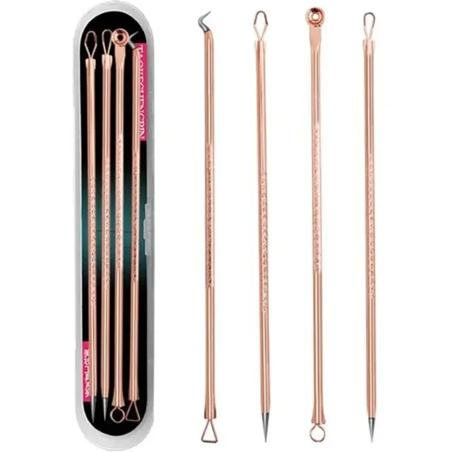 4PCS Acne Blackhead Comedone Black Spot Pimple Blemish Remover Skin Care Women Beauty Acne Treatment Pore Cleanser Needle Hook
