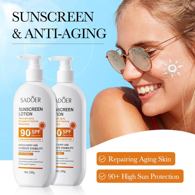 SADOER Lsolation Moisturizing Brightening Long Lasting For Sports & Active Sunblock SPF90+Sunscreen UV Radiation Protection