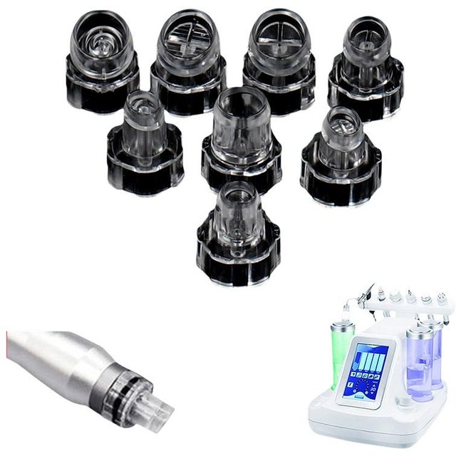 8PCS/Pack Tips For Transprent Tip Head Replacement Plastic For Hydro Water Facial Skin Oxygen Dermabrasion Machine