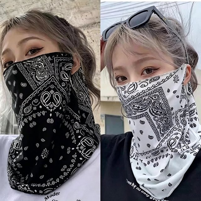 Fashion Punk Sunscreen Mask for men Women Summer Face Neck UV Protection Ear Scarf Hip Hop Outdoor Sports Cycling Bandana Scarfs