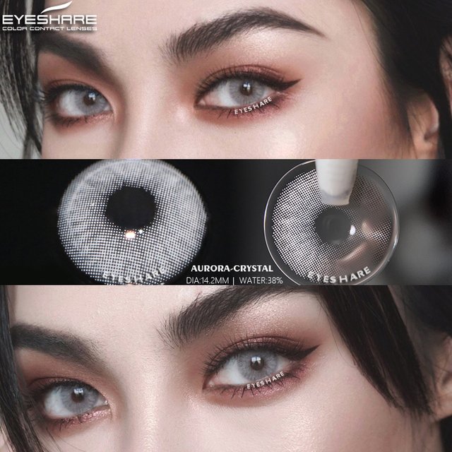 EYESHARE Natural Colored Contact Lenses 2pcs Gray Color Contacts for Eyes Cosmetic Yearly Beautiful Pupils Colorful Contact Lens