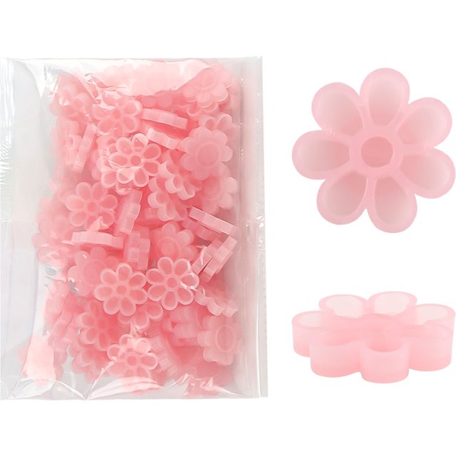 100pcs Eyelash Extension Glue Holder Cup Lash Extension Adhesive Delay Blooming Cup Sakura Shaped Glue Holder Pallet Makeup Tool
