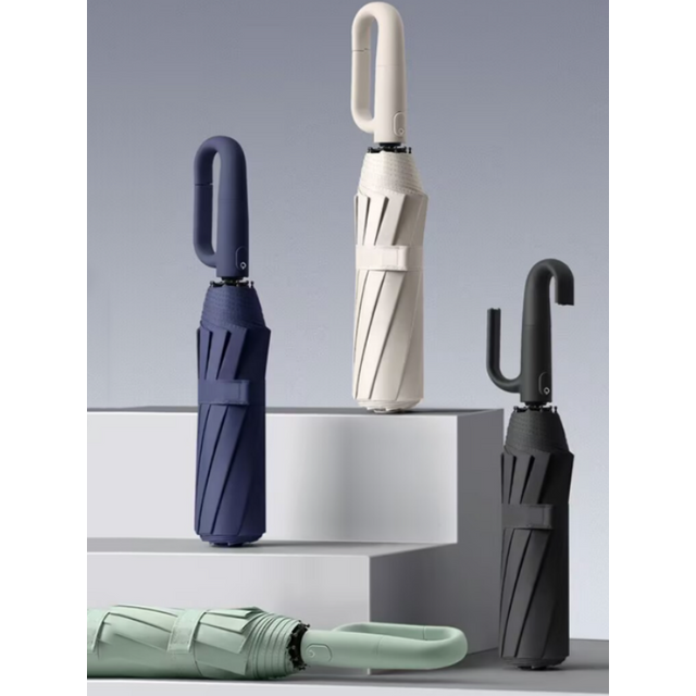 Reinforce Ring Clasp Fully Automatic Umbrella for men and Women, Folding, Windproof, Strong, Waterproof, Sturdy, Sunscreen