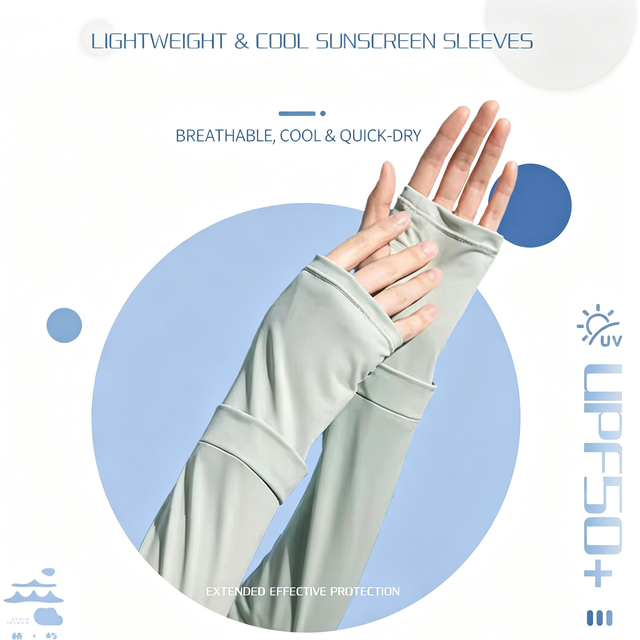 1 Pair Ice Arm Sleeves Sunscreen Elastic Driving Gloves Outdoor UV Protection Arm Cover Sleeves Lightweight Cool Muff New