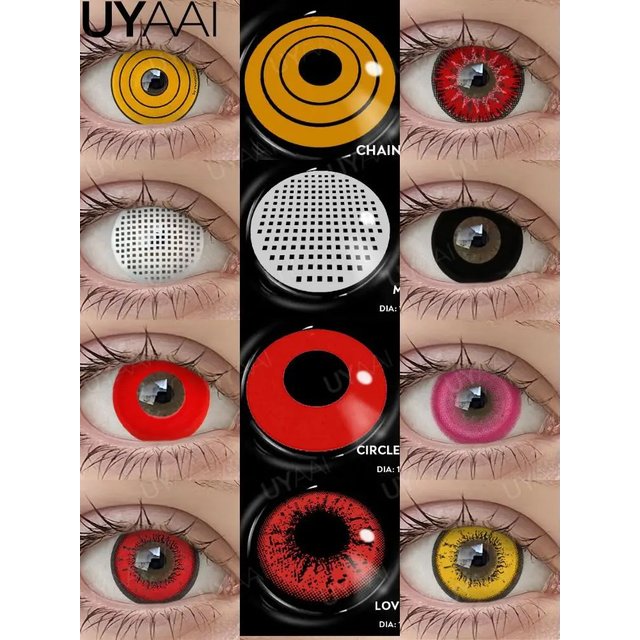 UYAAI Cosplay Lenses Makeup Colored Pupil White Lenses Hallowen Contact Lenses Cosmetics Eye Contacts Black Lens Women Cosplay